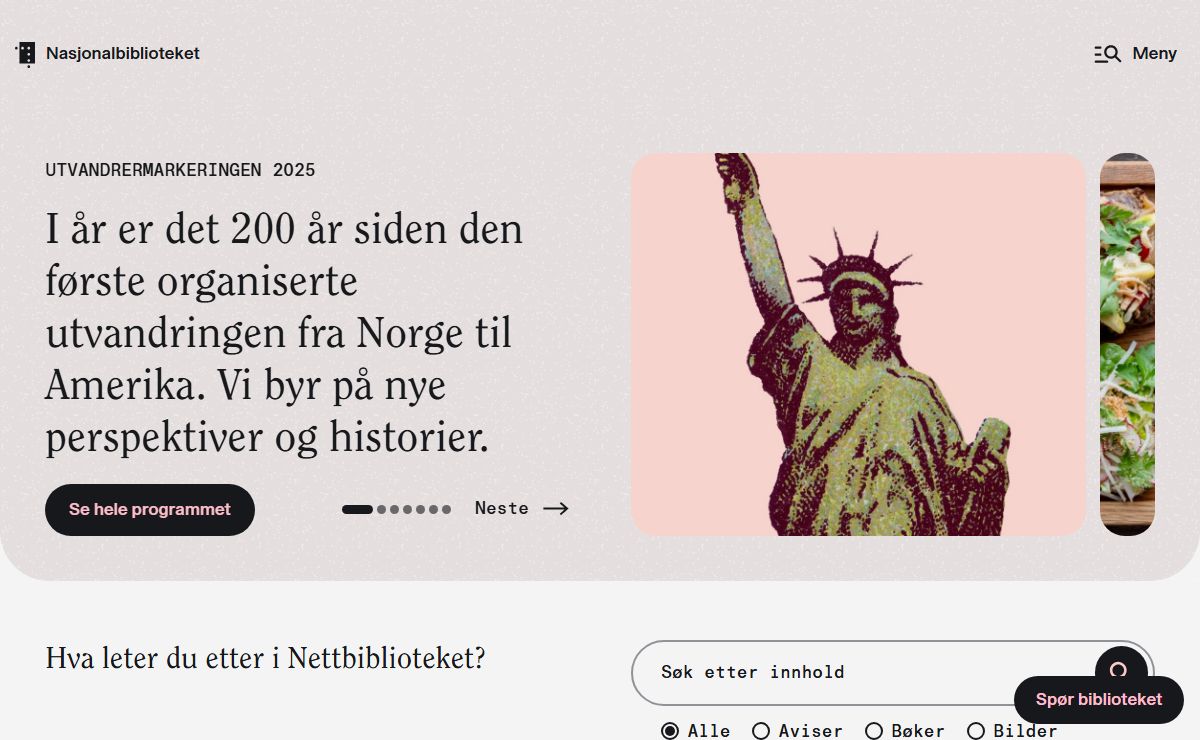 Nasjonalbiblioteket | Norske bøker, aviser, tidsskrift og bilder på nett