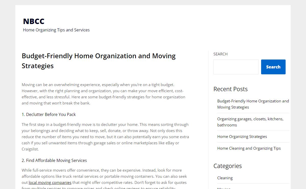 NBCC – Home Organizing Tips and Services
