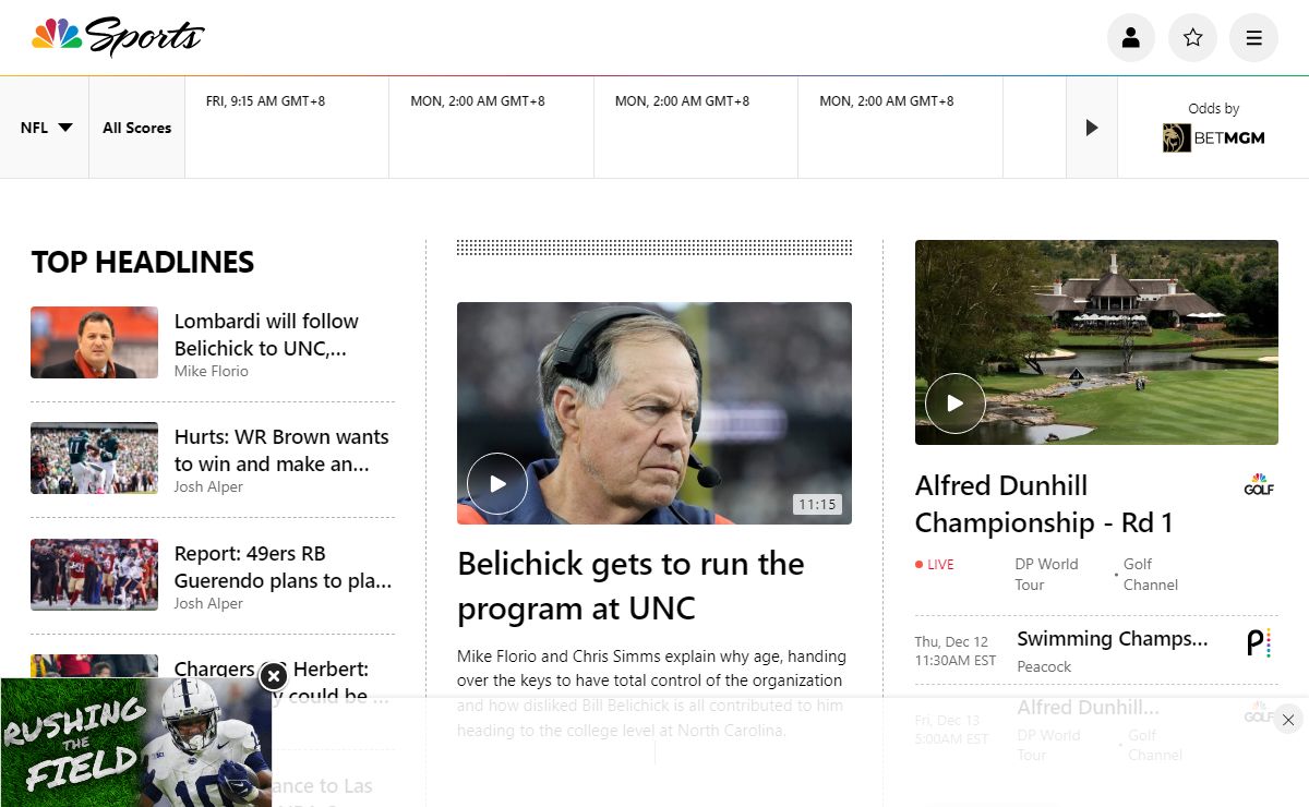 NBC Sports - news, scores, stats, rumors, videos, and more