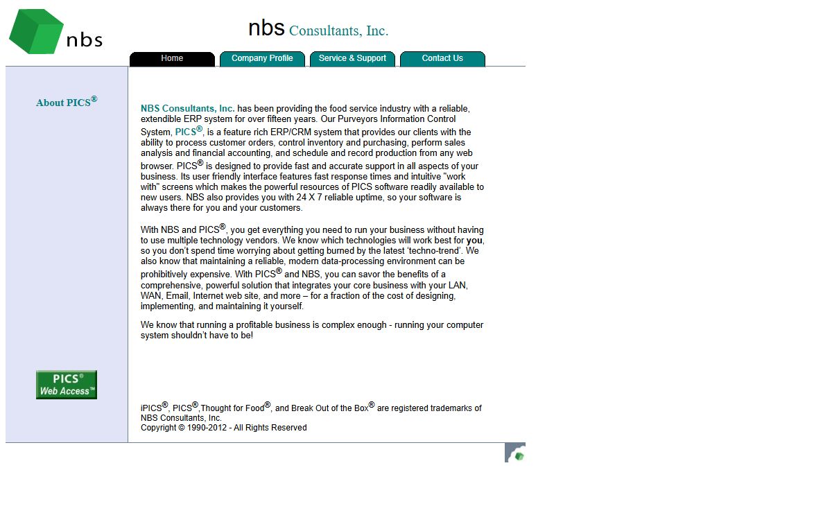 Welcome to NBS Consultants and PICS® Food Processing Software