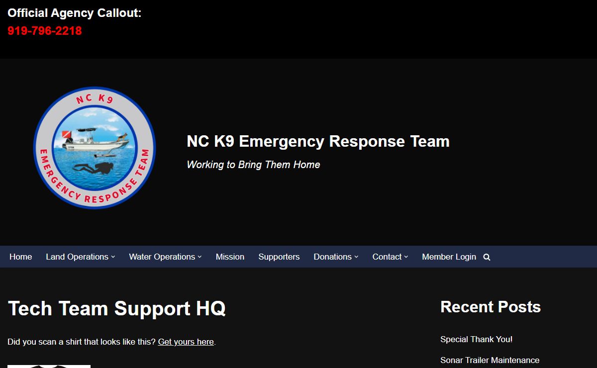 NC K9 Emergency Response Team – Working to Bring Them Home