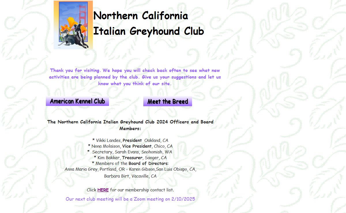 Northern California Italian Greyhound Club