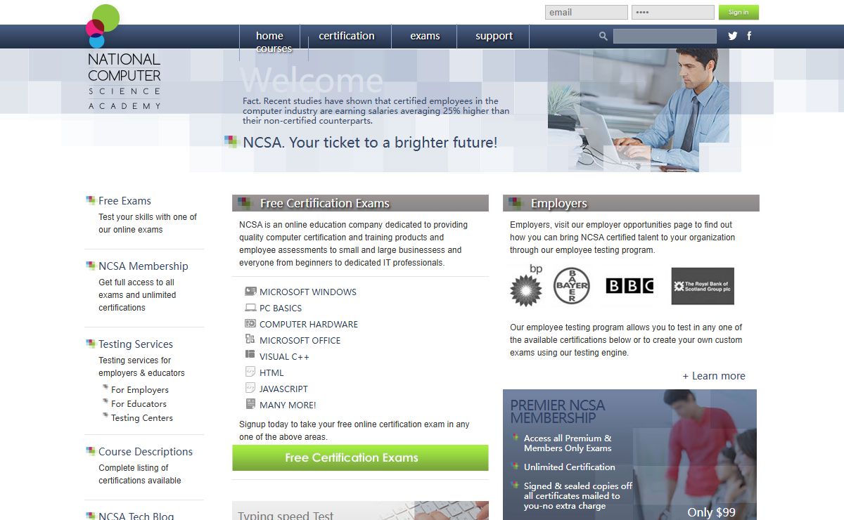 Online Certification Exams From NCSA