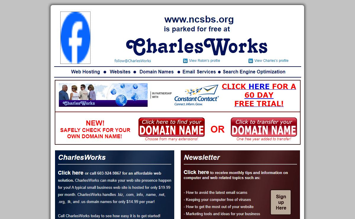 CharlesWorks web hosting web sites domain names like www.ncsbs.org Search Engine Optimization SEO Peterborough NH!
