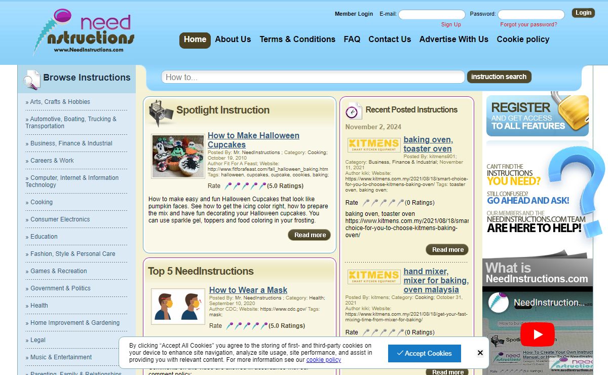 Instructions Manuals and How To’s - NeedInstructions.com