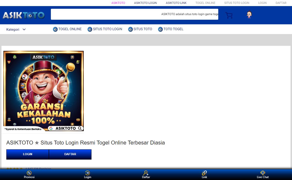 ASIKTOTO ✮ Situs Toto Login Resmi Togel Online Terbesar Diasia