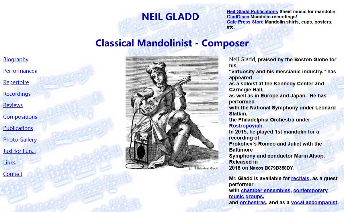 Neil Gladd, Classical Mandolinist - Composer