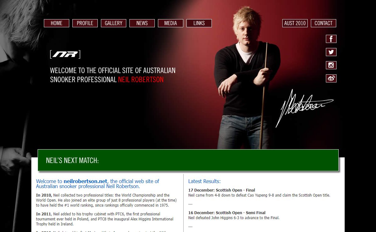 *NEIL ROBERTSON ::: Australian Snooker Professional