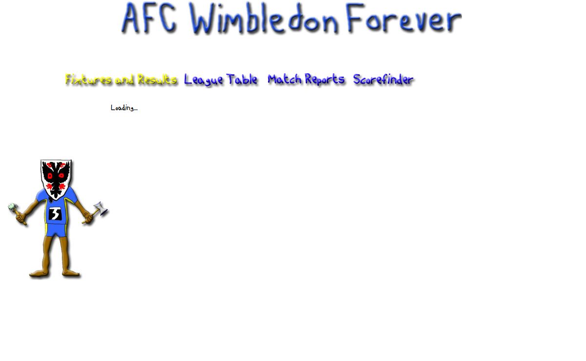 AFC Wimbledon Forever - Fixtures and Results