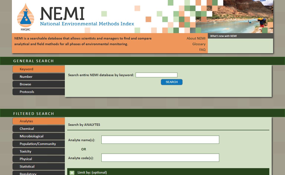 National Environmental Methods Index