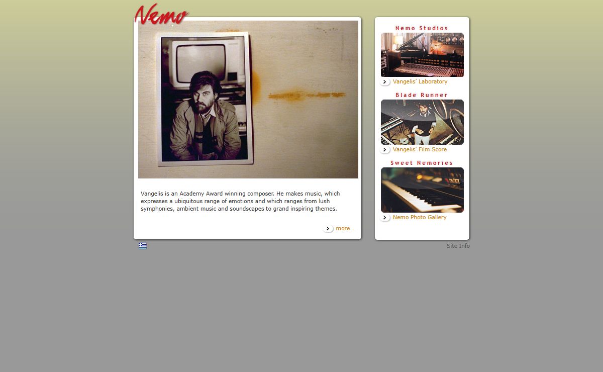 Vangelis | Nemo Studios, London | fan museum website | Vangelis Papathanassiou