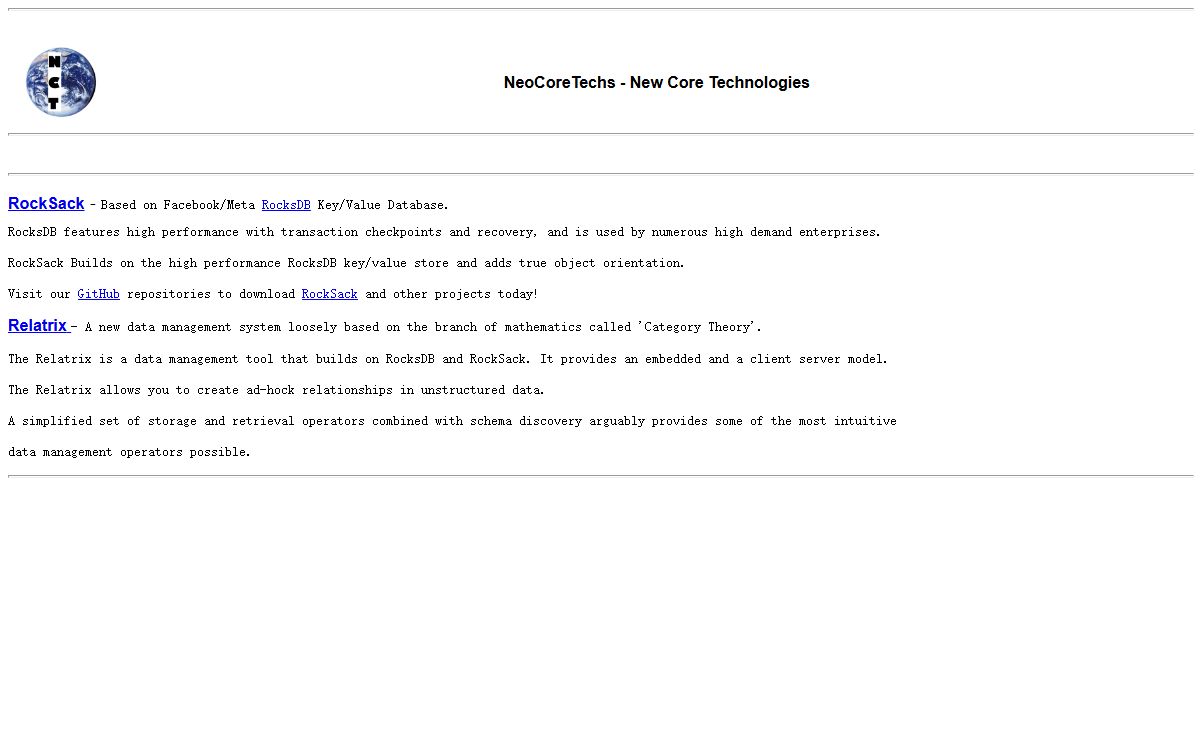 NeoCoreTechs. New Core Technologies