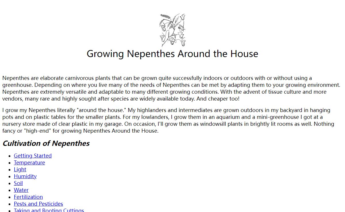 Nepenthes Around the House