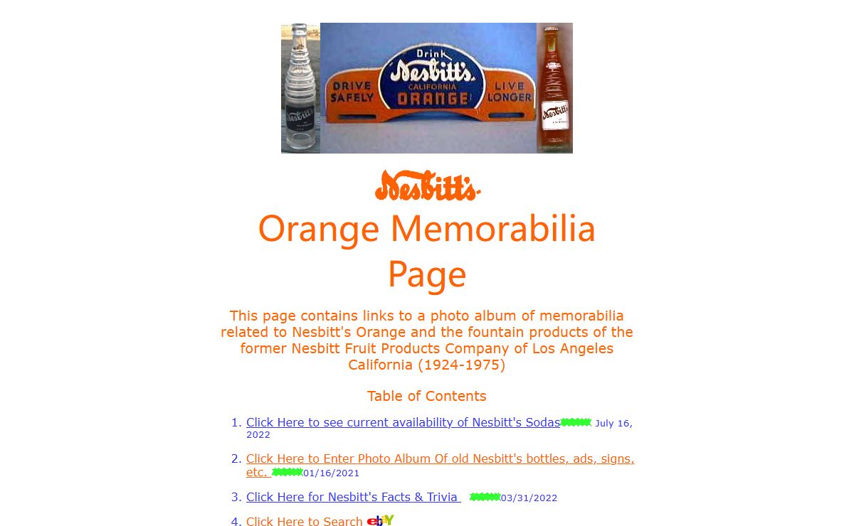 Nesbitt's Orange Memorabilia Page