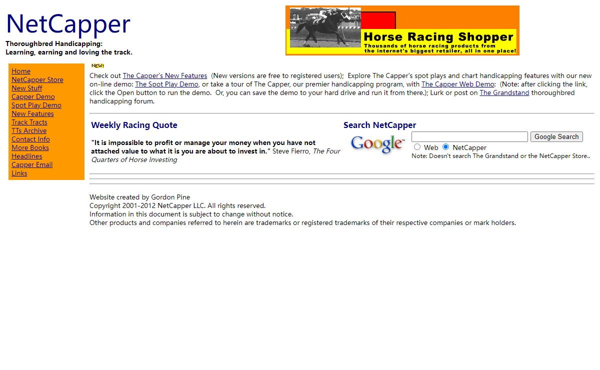 NetCapper - Thoroughbred Handicapping
