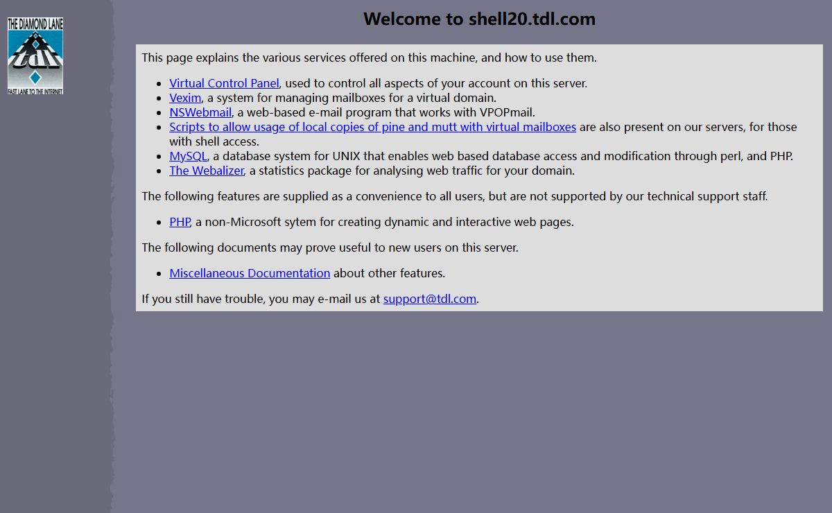 Welcome to shell20.tdl.com