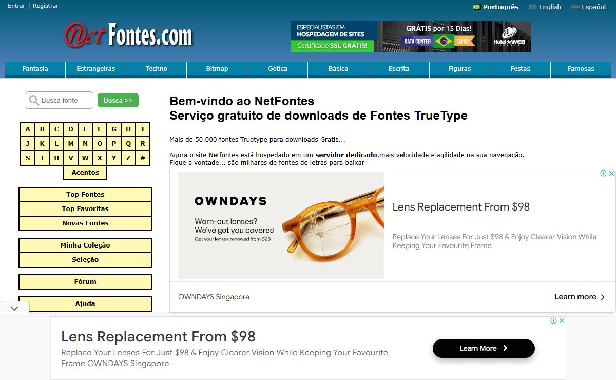 Netfontes - Baixar Fontes Gratis