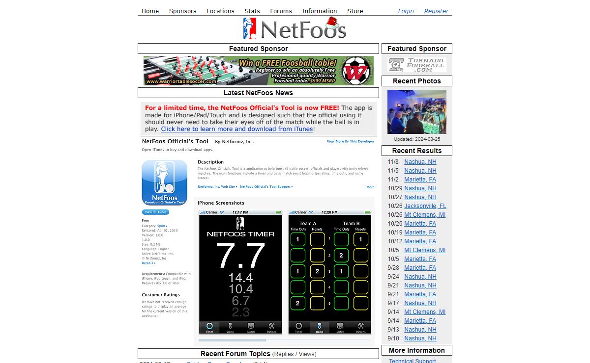NetFoos - Foosball Statistics, Tournament Software and Forums