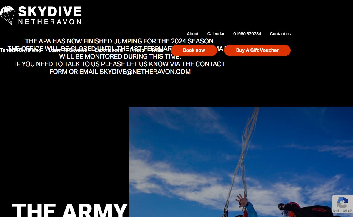 SkyDive Netheravon | The Home of The Army Parachute Association