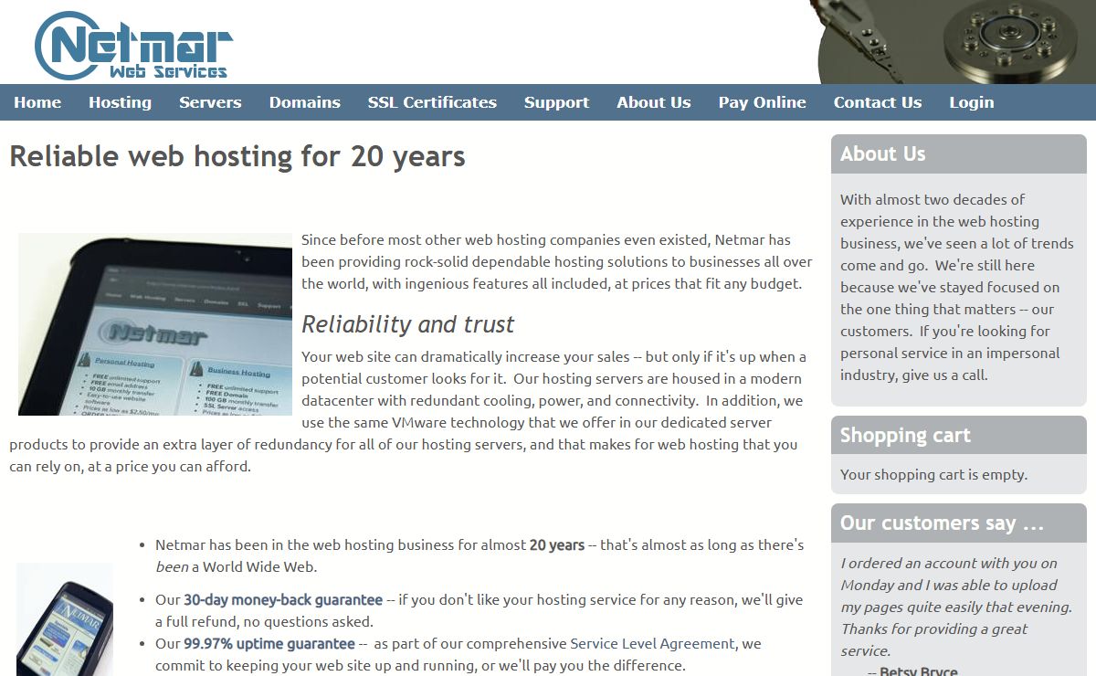 Reliable web hosting for 20 years | Netmar