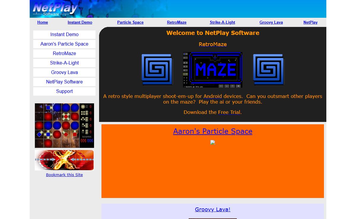 NetPlay Software - RetroMaze, Groovy Lava and Strike-A-Light