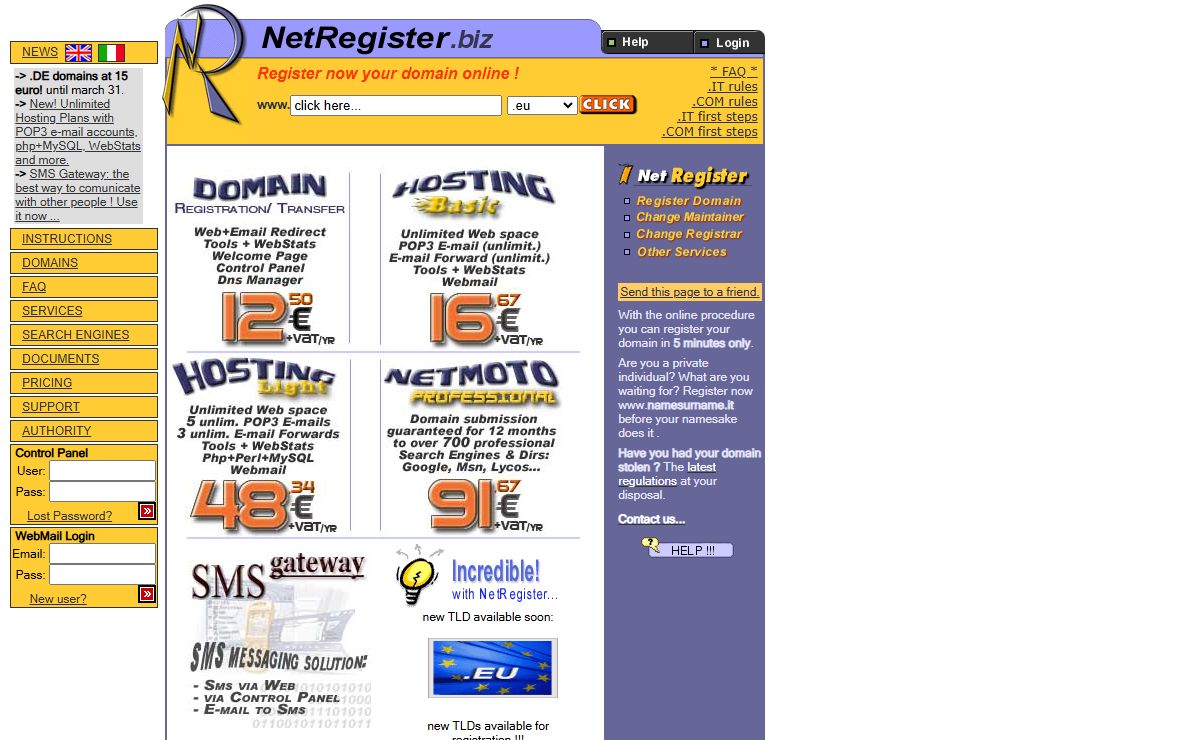 Internet Domain Registrar and Web Hosting _________________________________________________________________________