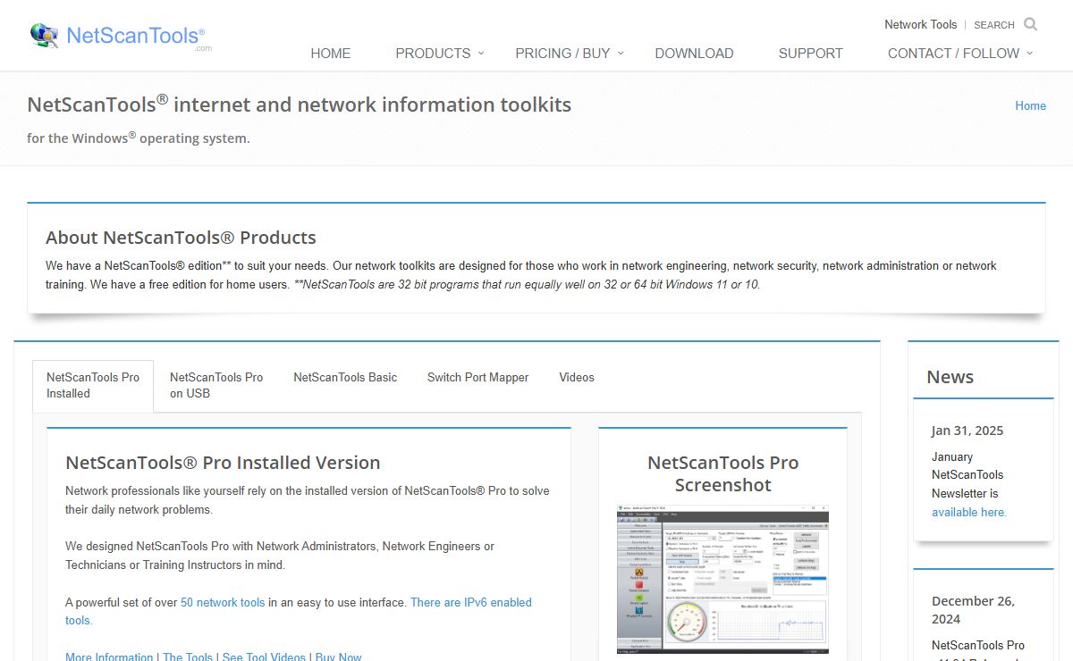 NetScanTools® Network Engineering Tools