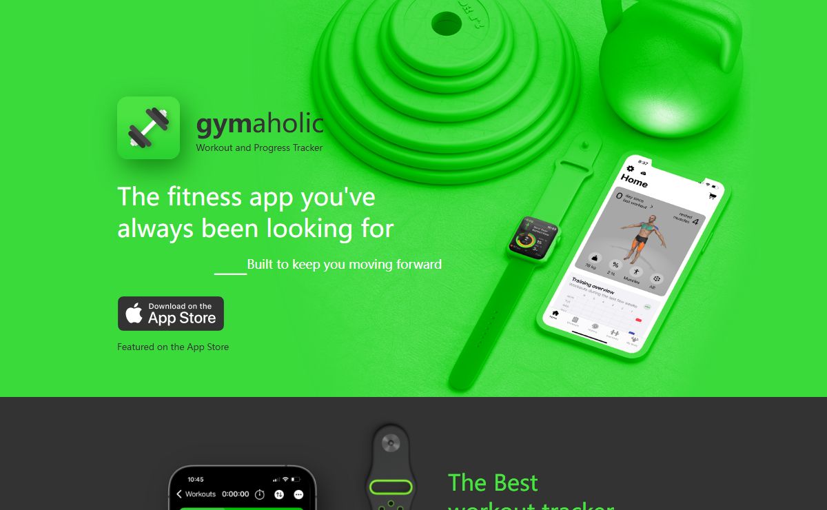 gymaholic.me - fitness and weight tracker for iPhone