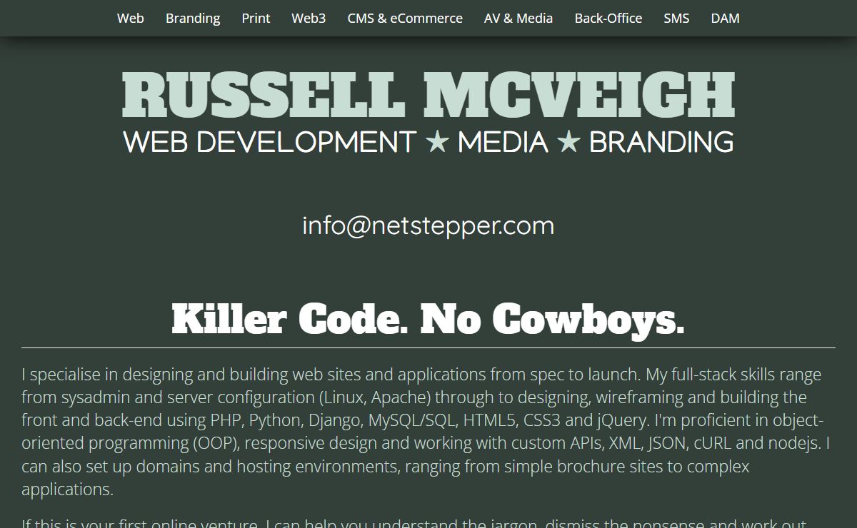NetStepper - Web Development, Programming and Media Design by Russell McVeigh