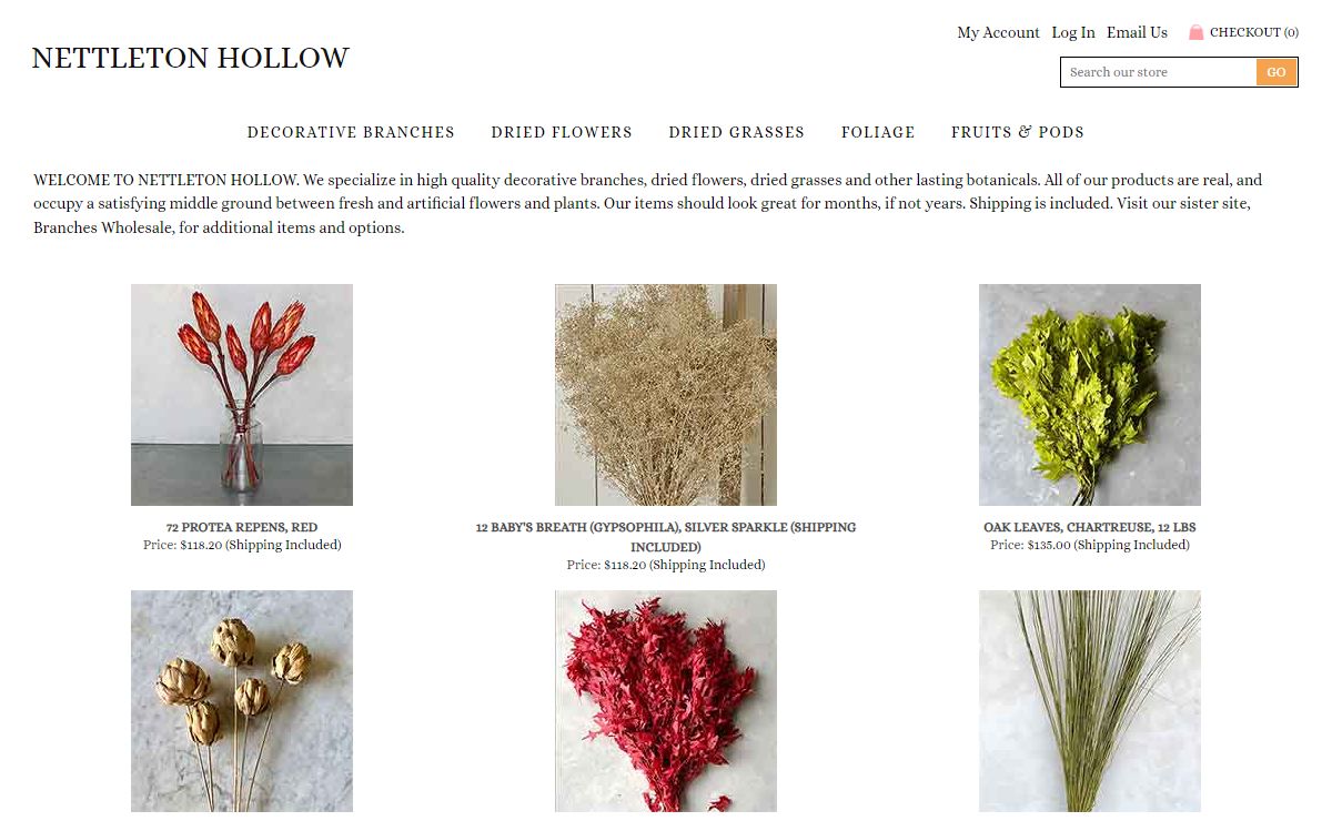 Nettleton Hollow - Decorative Branches, Dried Flowers, Dried Grasses and other Lasting Botanicals