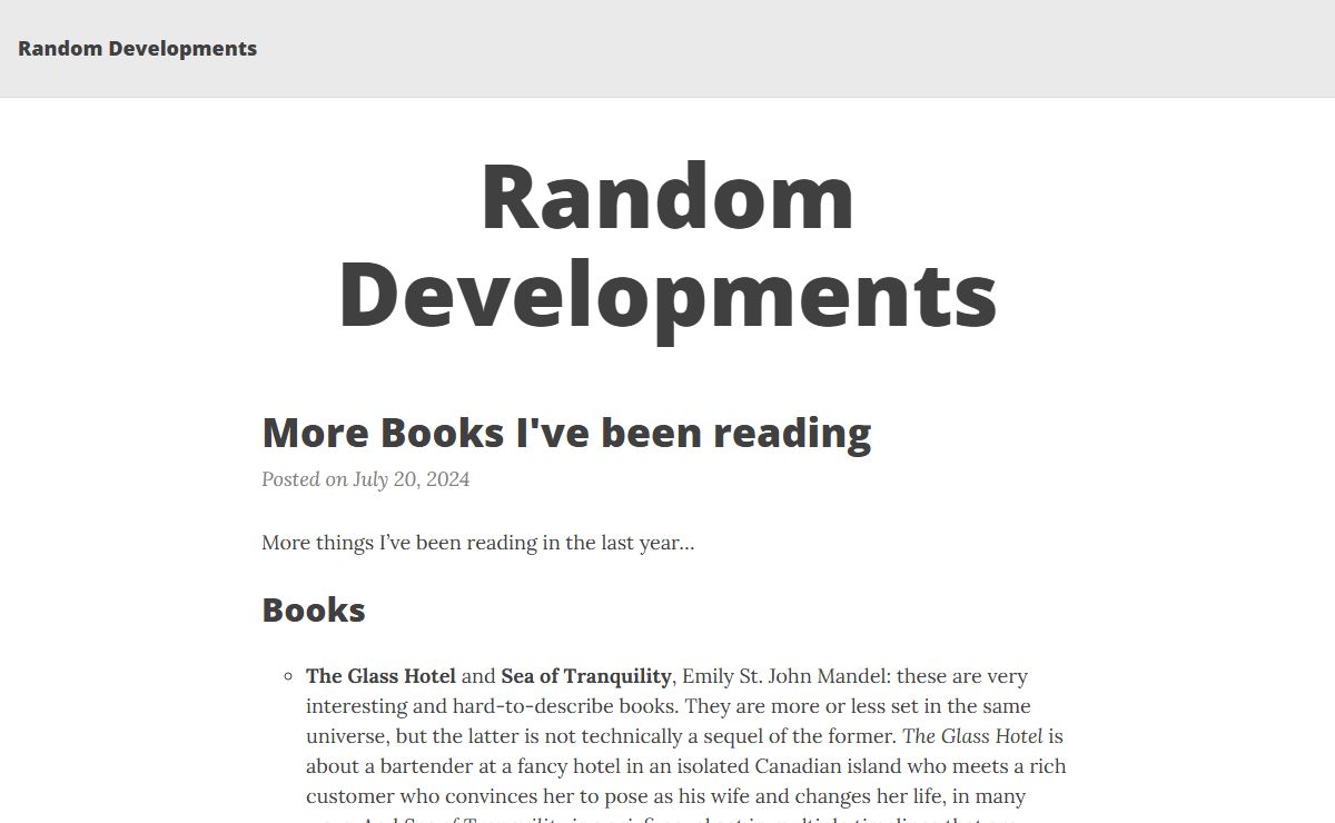 Random Developments