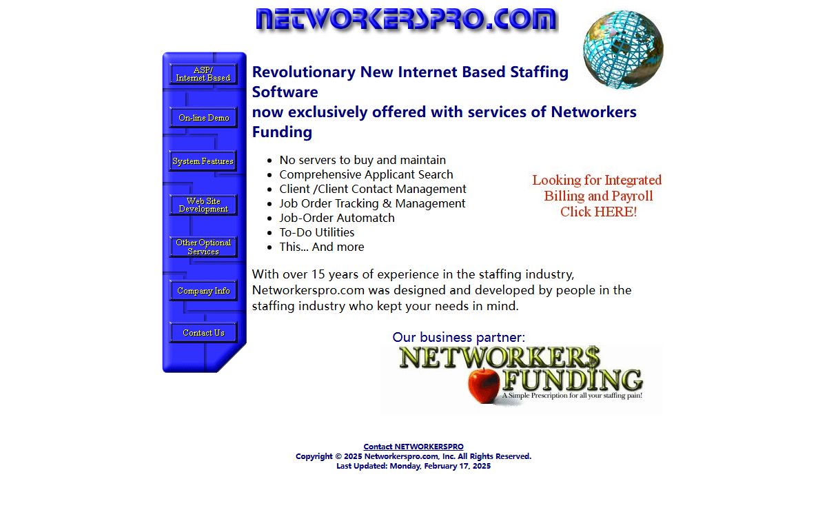 NetworkersPro - Revolutionary New Internet based staffing software with resume tracking, resume database, and recruiting software