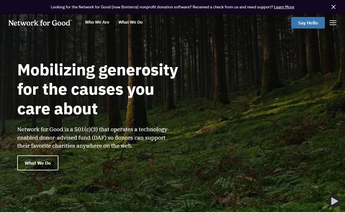 Network for Good - Donor Advised Fund Giving Platform