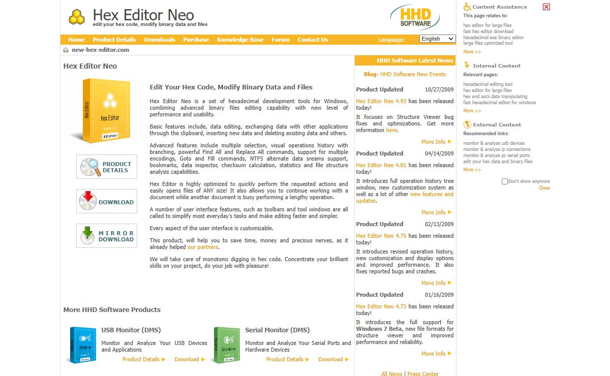 Hex Editor Download. Exe Binary Tool Optimized for Large Files