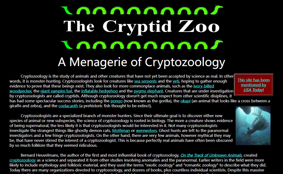 The Cryptid Zoo: A Menagerie of Cryptozoology