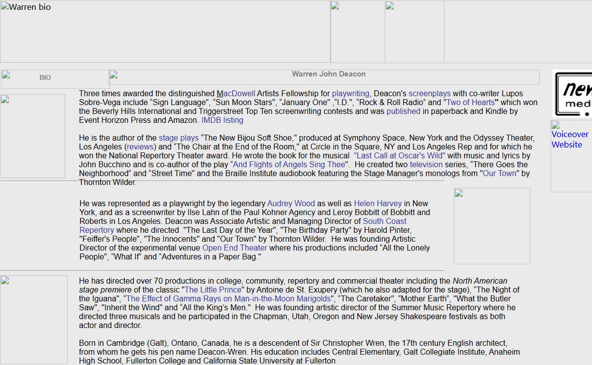 Warren John Deacon - BIOGRAPHY