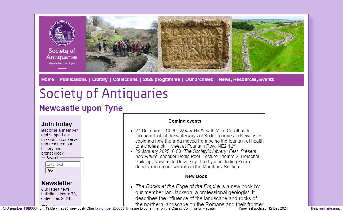 The Society of Antiquaries of Newcastle upon Tyne: Home