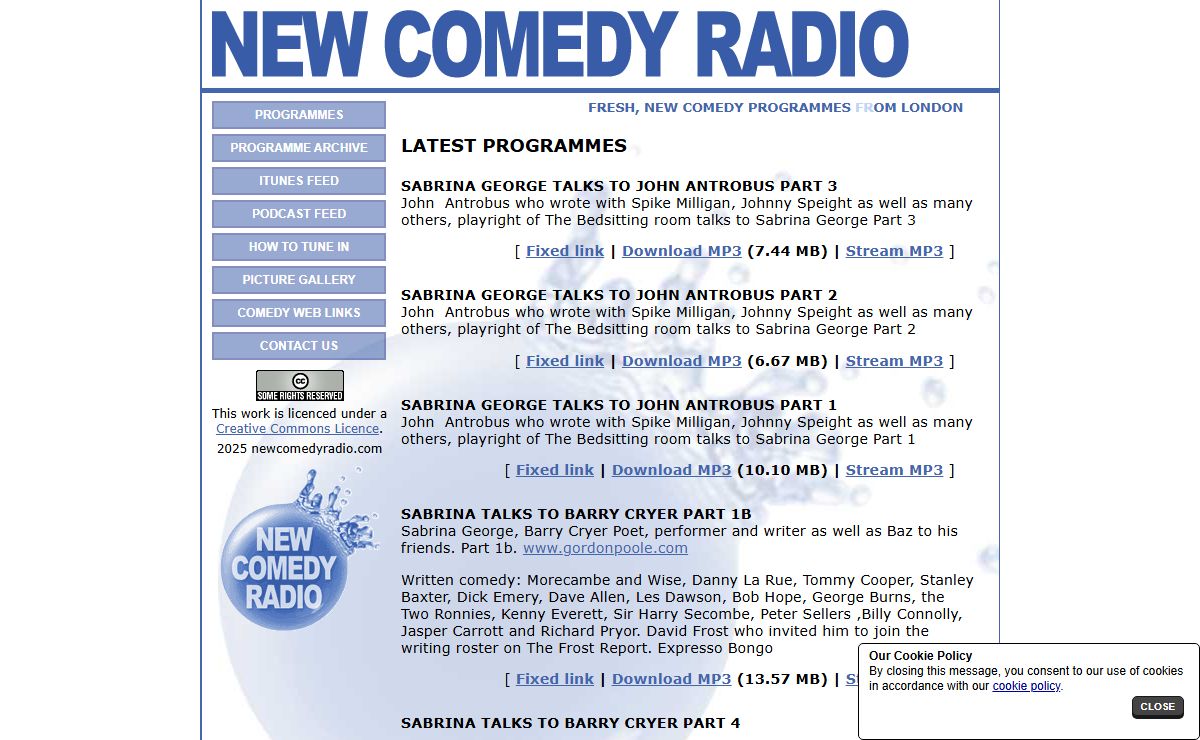 Latest Programmes | New Comedy Radio | newcomedyradio.com