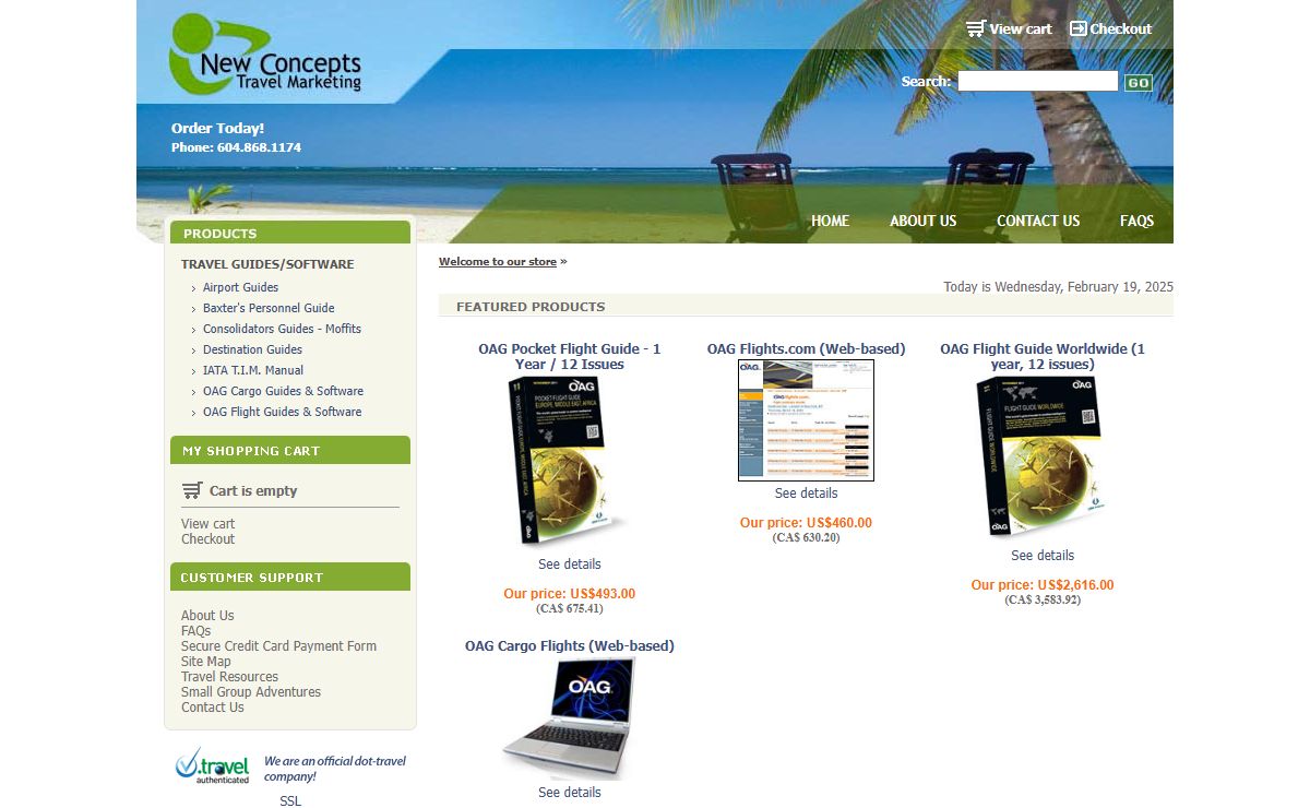 Travel books, online travel guides, OAG airline flight schedules, Thomas Cook rail, hotel reviews, cruise ship reviews