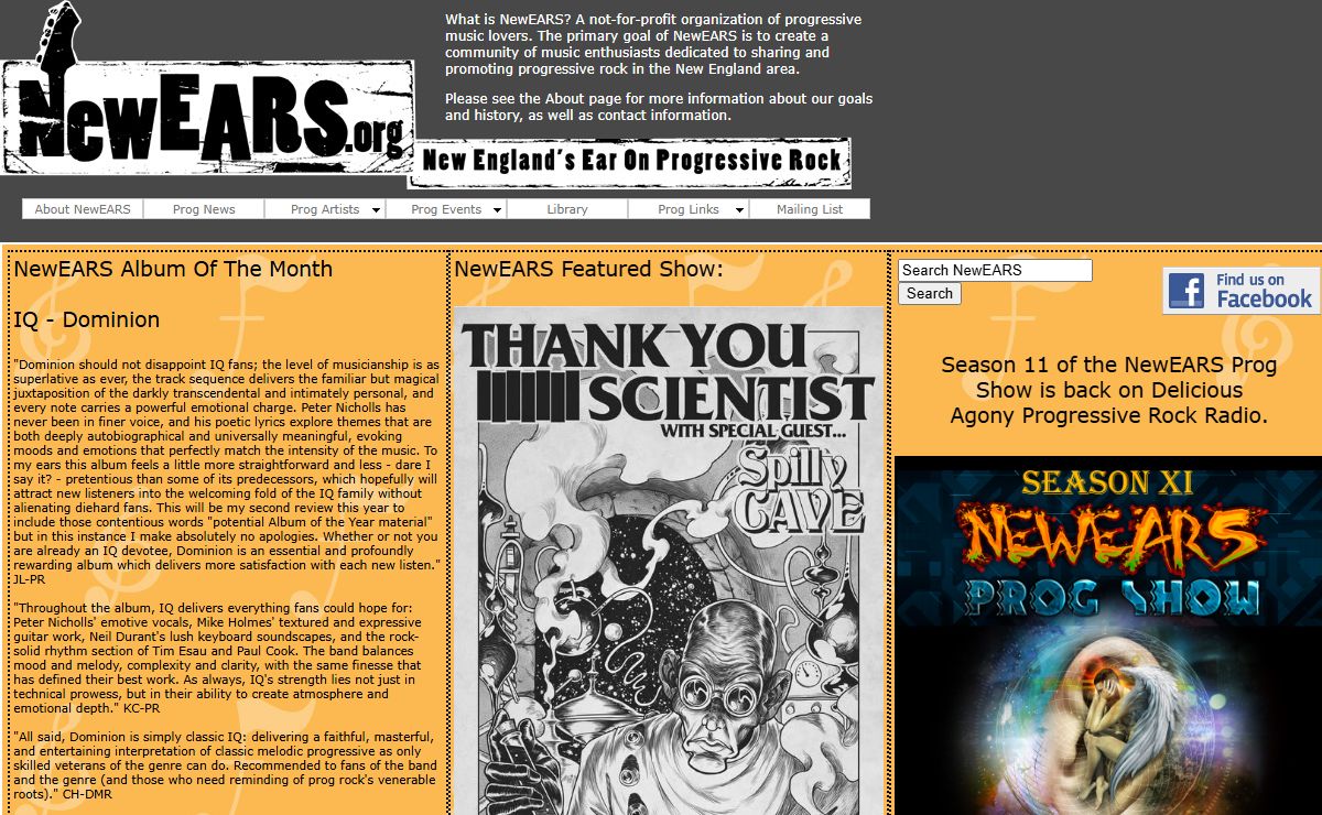 New England Art (Progressive) Rock Society - New England's Ear on Progressive (Prog) Rock Music