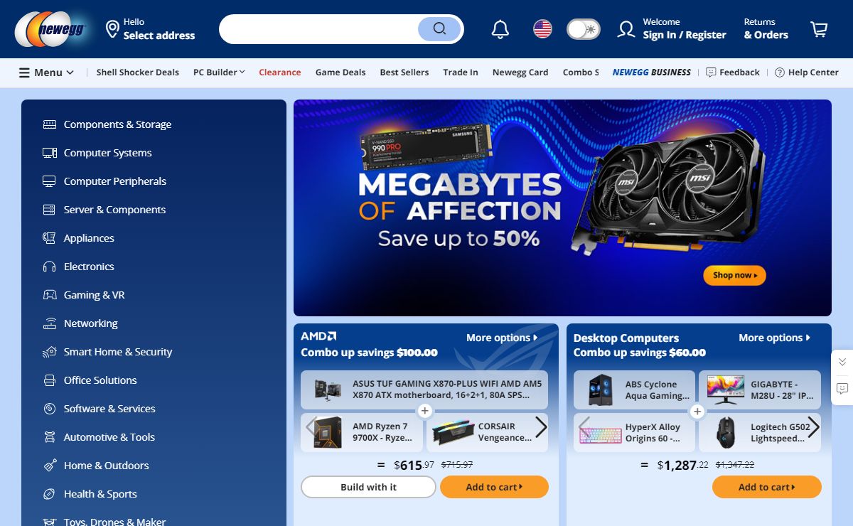 Electronics Store: Tech, PC Parts, AI PC & More | Newegg