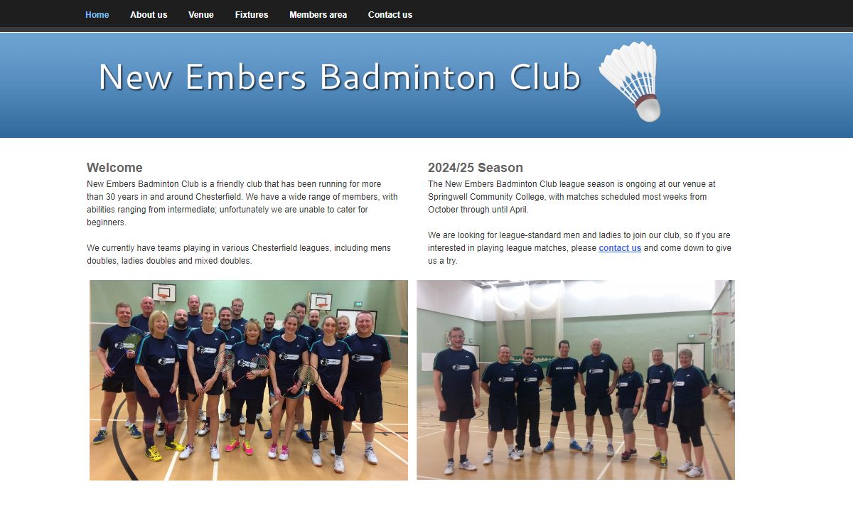 New Embers Badminton Club - Home