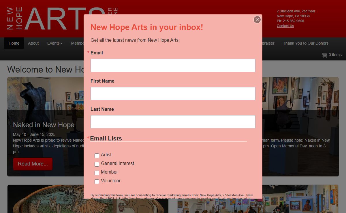 Welcome to New Hope Arts