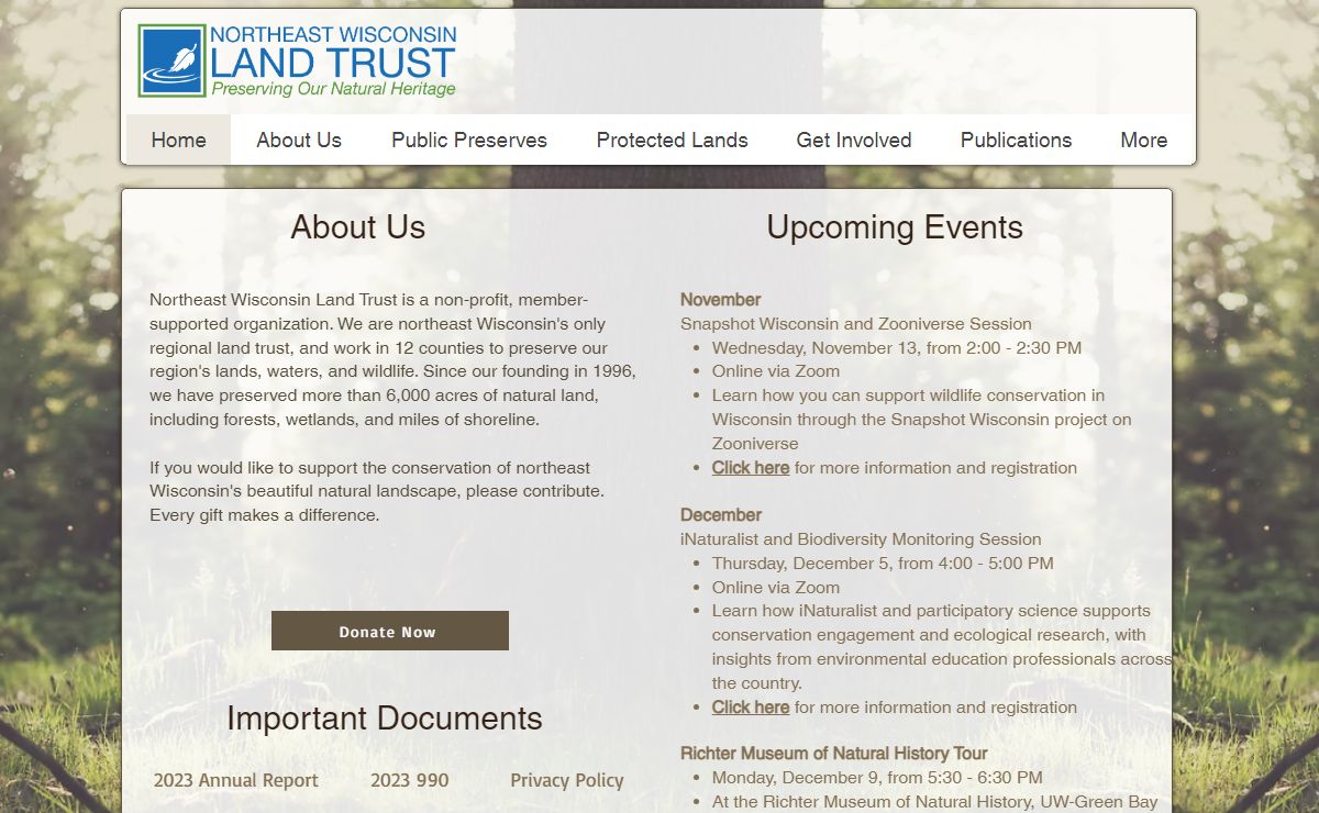 Northeast Wisconsin Land Trust Home Page