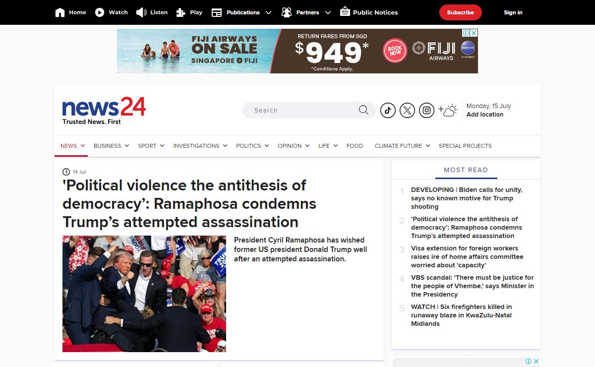 News24 | South Africa's leading source of trusted news, opinion and insight for 25 years