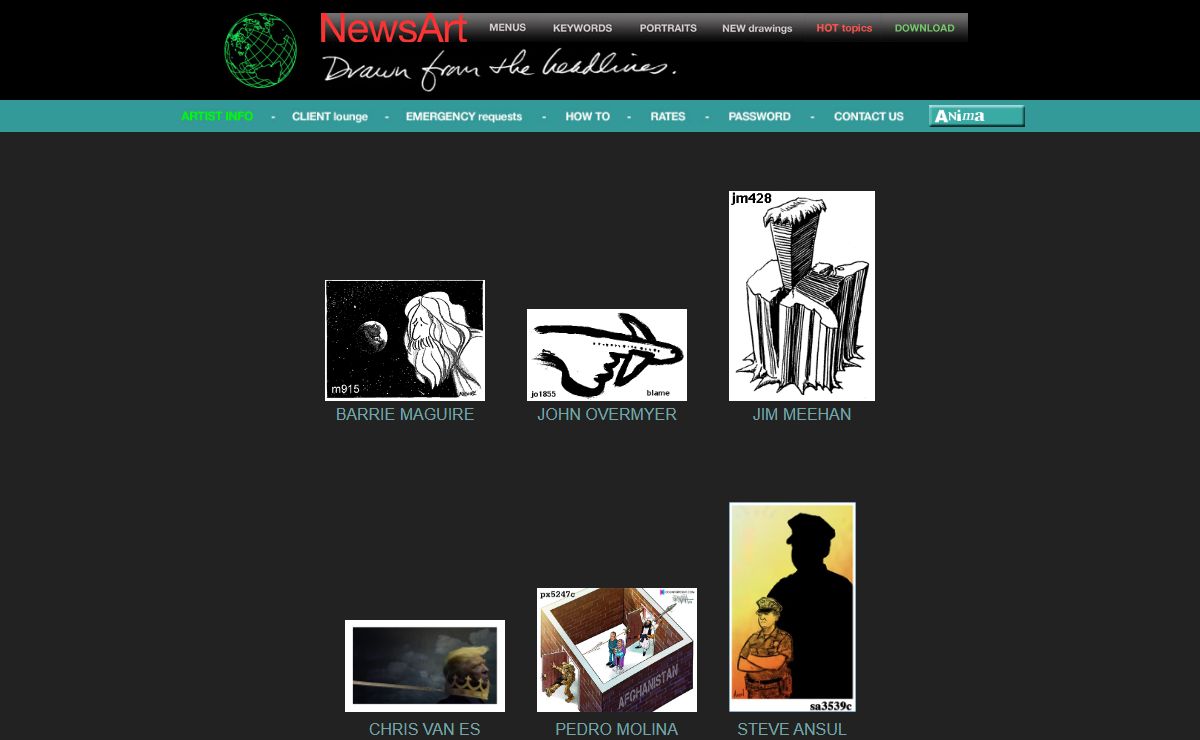 NewsArt home page