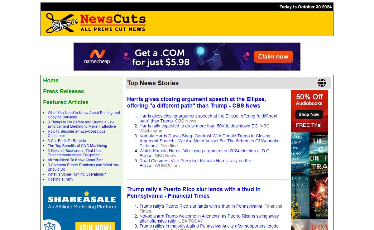 News, Headlines, Sports News, Business News, Entertainment News, Politics, Technology News - by NewsCuts.com