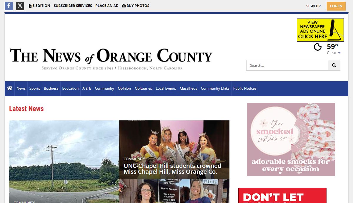 newsoforange.com | Your hometown community newspaper serving Orange County, North Carolina since 1893.