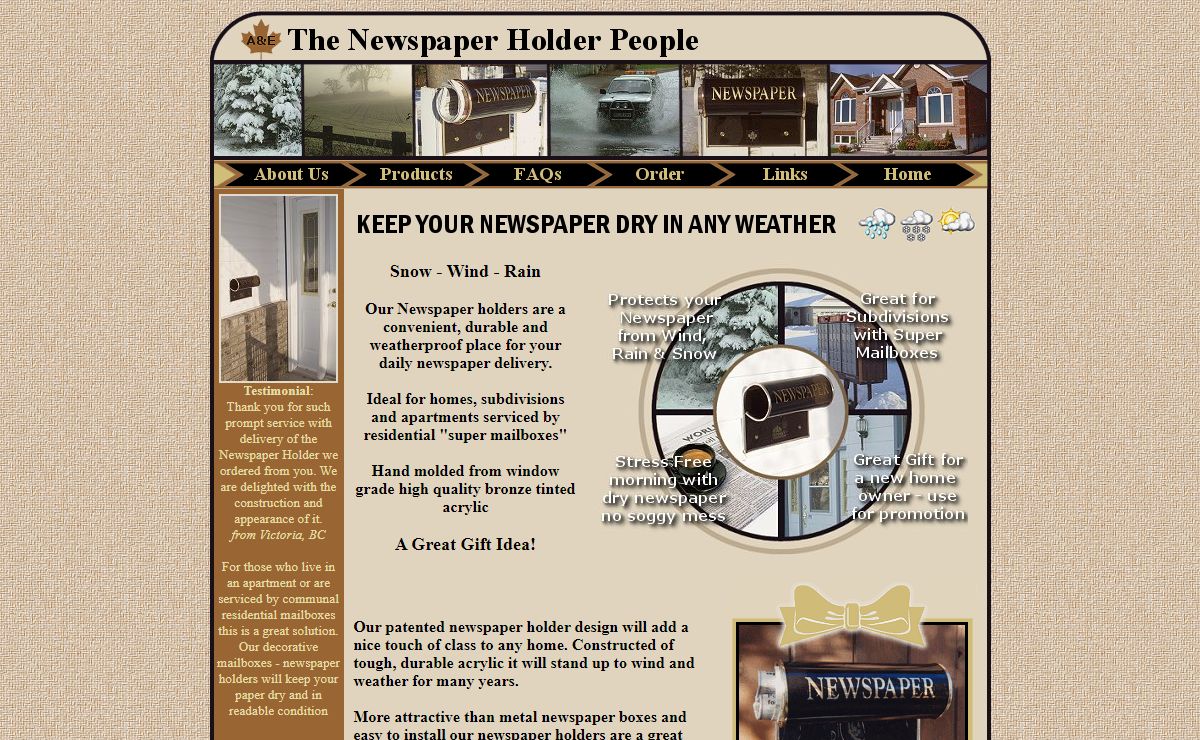Newspaper Holders Residential Mailboxes Newspaper Boxes from A and E Manufacturing in Canada