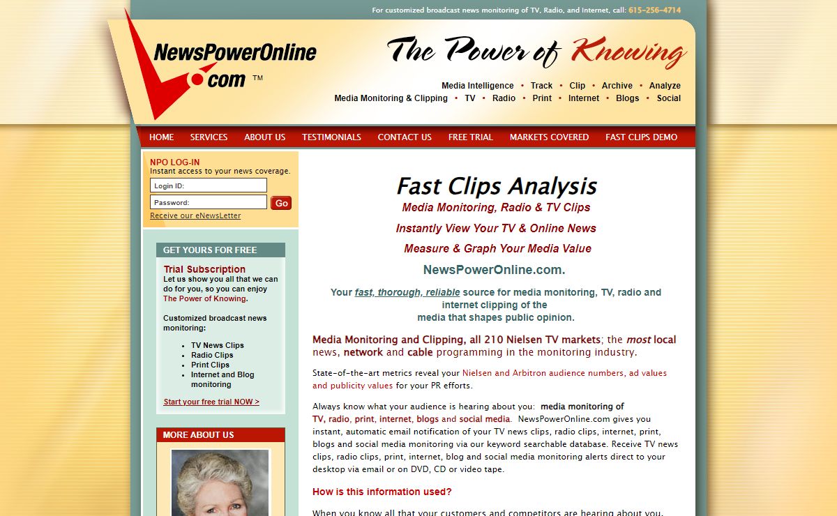 NewsPowerOnline.com Instant Media Monitoring, TV Clips, Analysis
